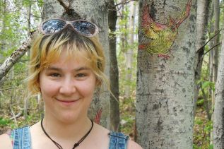 rtist Kimberly Edgar and one of her “Bird Memories”